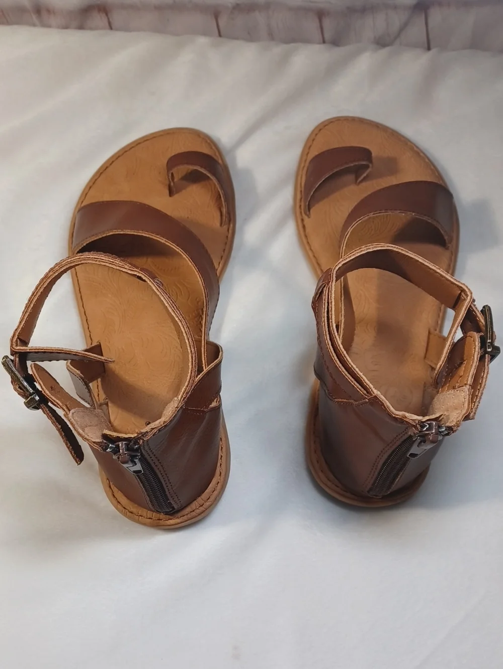 b.o.c brown gladiator toe loop comfort sandals ankle strap boho festival women 6 - Picture 7 of 13